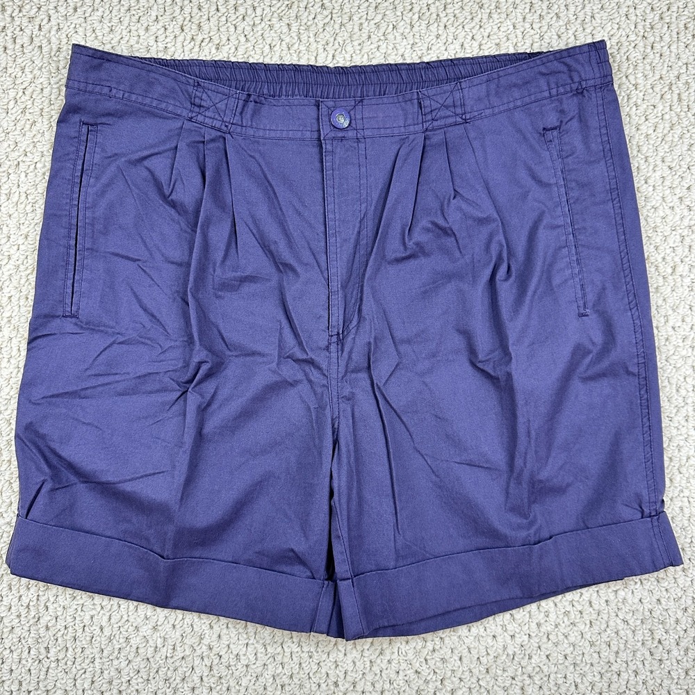 Vintage Christian Dior Monsieur Shorts Mens XL Purple Pleated Cuffed Leg USA